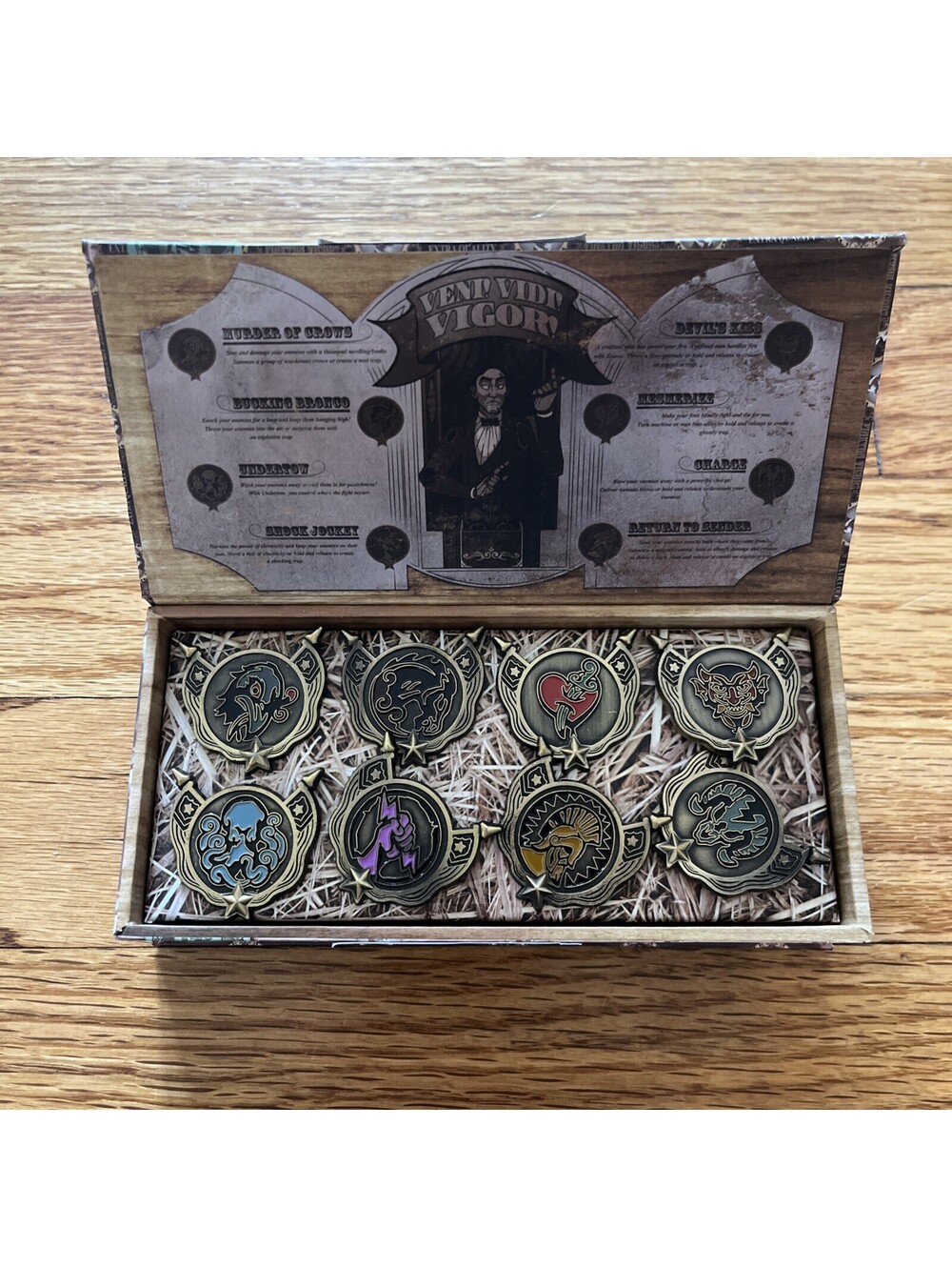 Bioshock Infinite Deluxe Bronze Vigor Pin Set of 8 in Display Box